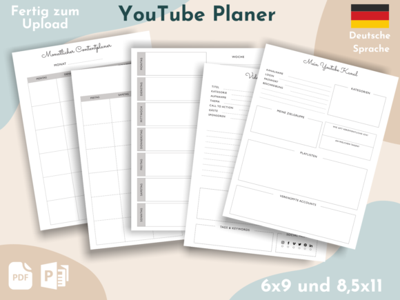 Download YouTube Planer | German KDP Interior - Premium Resources
