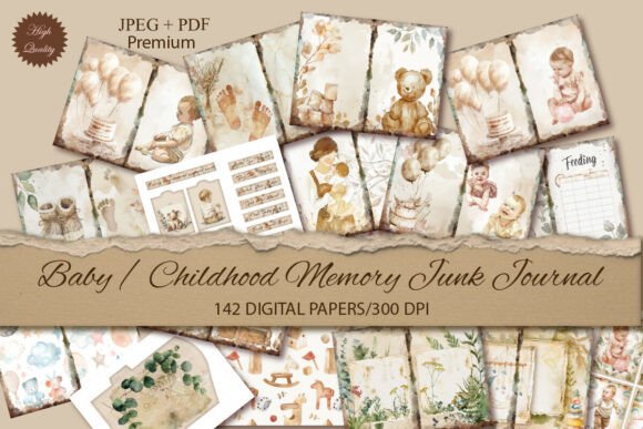 Download Baby Memory Junk Journal Kit - Journal kit Collection