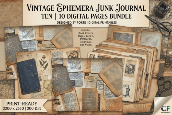 Download Vintage Ephemera Junk Journal Kit - Journal kit Collection