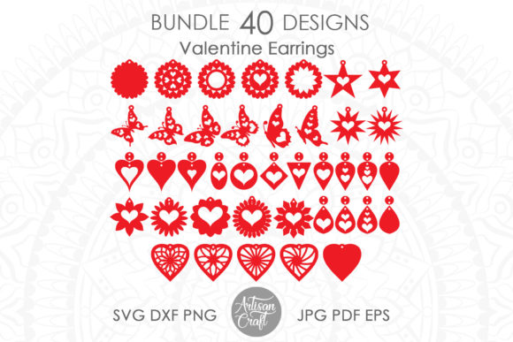 Download Heart Earrings, Laser Cut Earrings - Premium Bundle