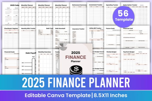 Download 2025 Finance Planner Canva Template - Finance plan Collection