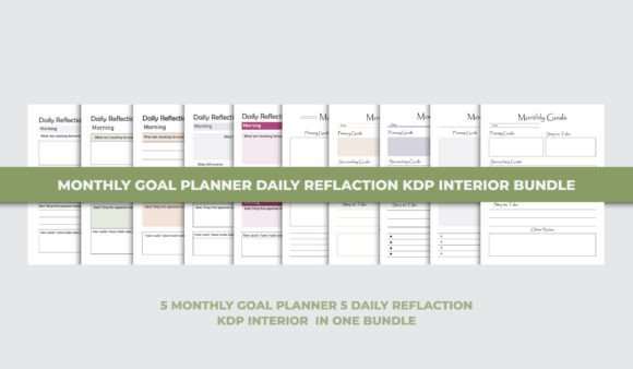 Download Monthly Goal Planner Kdp Interior Bundle - Monthly goal planner Collection