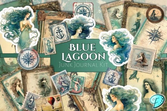 Download Blue Lagoon Junk Journal Kit - Journal kit Collection