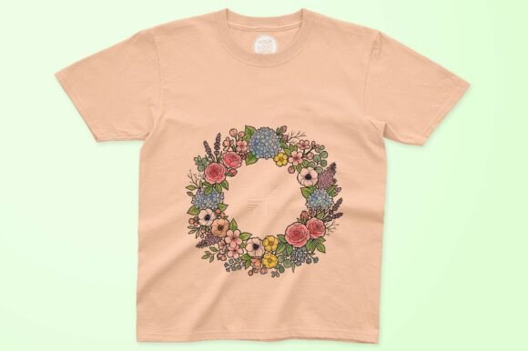 Download Colorful Flower Wreath in Circular Shape - Premium Resources