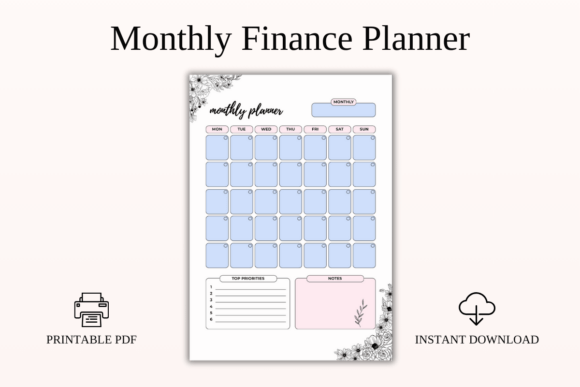 Download Monthly Finance Planner Printable PDF - Finance plan Collection