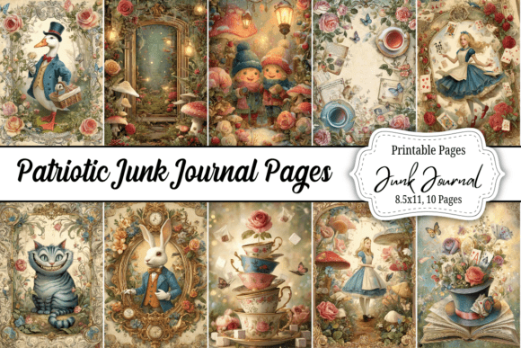 Download Alice in Wonderland Junk Journal Kit - Journal kit Collection